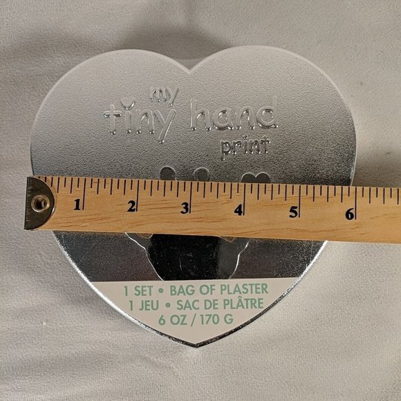 NEW "My Tiny Hand Print" C.R. Gibson Baby Heart Shaped Kit in Silver Box Plaster - Picture 5 of 7